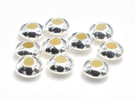 30pcs 925 Sterling Silver Spacers, 3.5x1.6mm Saucer Beads-RainbowBeads