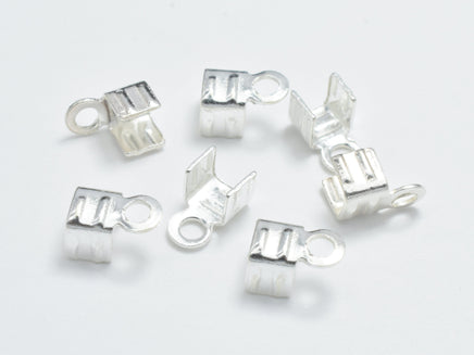 10pcs 925 Sterling Silver Cord Ends, Fold Over Cord Ends, 6x4mm, Inner 2.8mm-RainbowBeads