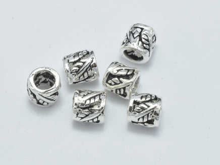 4pcs 925 Sterling Silver Beads-Antique Silver, 5x5mm Tube Beads-RainbowBeads