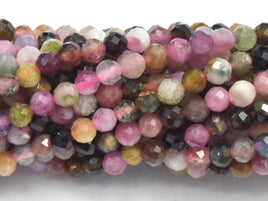 Watermelon Tourmaline Beads, 3mm Micro Faceted Round-RainbowBeads