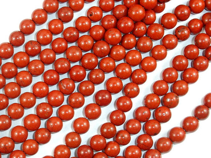 Red Jasper Beads, 6mm (6.5mm), Round Beads-RainbowBeads