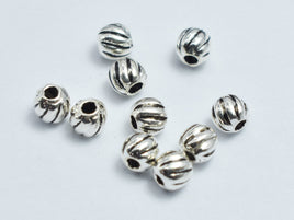 30pcs 925 Sterling Silver Beads-Antique Silver 3x2.6mm-RainbowBeads