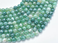 Mystic Coated Banded Agate-Green, 8mm Faceted Round-RainbowBeads