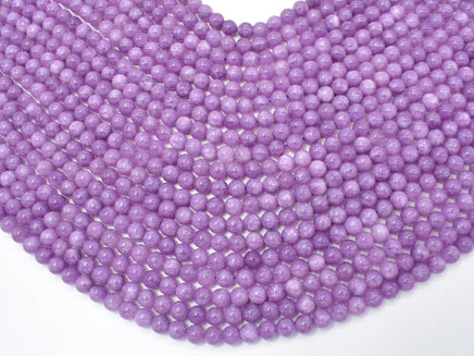 Malaysia Jade Beads- Lilac, 6mm (6.4mm) Round Beads-RainbowBeads