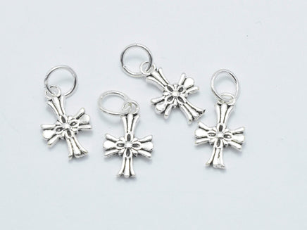 2pcs 925 Sterling Silver Charm-Antique Silver, Cross Charms-RainbowBeads