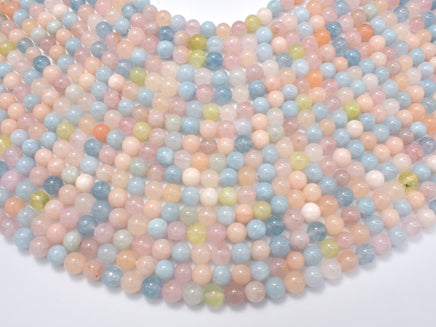 Beryl Beads, Aquamarine, Morganite, Heliodor, 6mm, Round-RainbowBeads