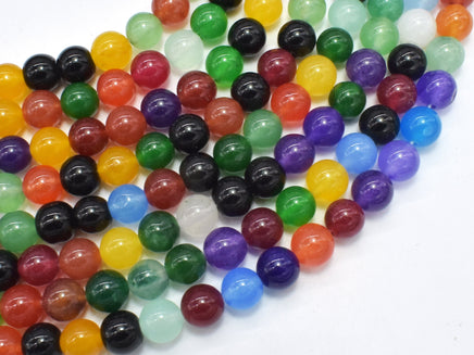 Jade - Multi Color, 8mm Round-RainbowBeads