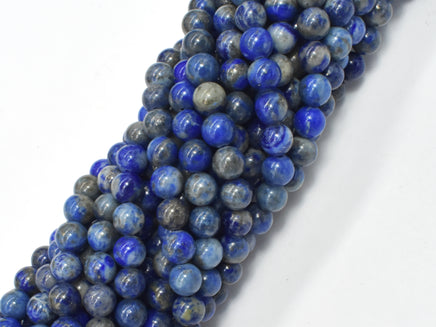 Natural Lapis Lazuli, Blue 6mm Round Beads-RainbowBeads