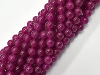 Jade - Fuchsia, 8mm Round Beads-RainbowBeads