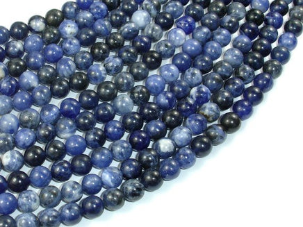 Sodalite Beads, 6mm (6.8mm) Round Beads-RainbowBeads