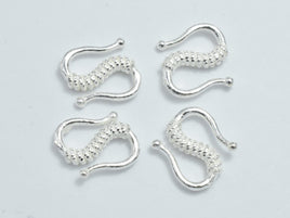 4pcs 925 Sterling Silver S Hook Clasps, S Hook Clasps Connector, 12x8mm-RainbowBeads