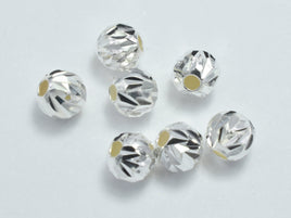 10pcs 925 Sterling Silver Beads, 4mm Faceted Round-RainbowBeads
