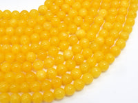 Jade - Yellow, 6mm, Round, 15 Inch-RainbowBeads