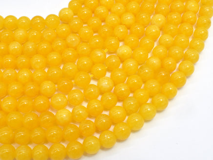Jade - Yellow, 6mm, Round, 15 Inch-RainbowBeads