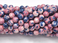 Rain Flower Stone, Pink, Gray, 6mm Round Beads-RainbowBeads