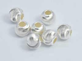 8pcs Cat's Eye 925 Sterling Silver Beads, 6mm Round Beads-RainbowBeads
