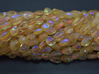 Mystic Coated Citrine Beads, AB Coated, 6x8mm Nugget-RainbowBeads