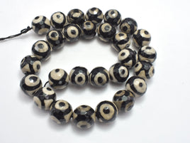 AGATE BEADS, TIBETAN AGATE, 14MM FACETED ROUND-RainbowBeads