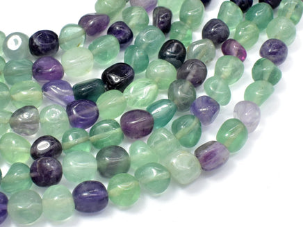Fluorite Beads, Approx 8x10mm Nugget Beads, 15.5 Inch-RainbowBeads
