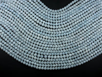 Genuine Aquamarine Beads, 7mm Round Beads-RainbowBeads