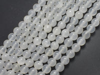 Selenite, Gypsum, 8mm (8.4mm), Round-RainbowBeads