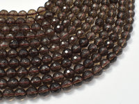 Smoky Quartz Beads, 6 mm Faceted Round Beads-RainbowBeads