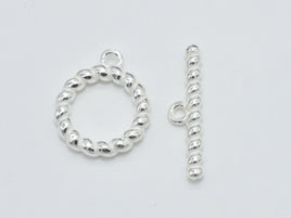 1set 925 Sterling Silver Toggle Clasps, Loop 13.5mm, Bar 20mm-RainbowBeads