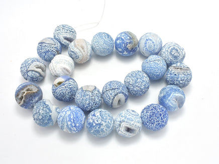 DRUZY AGATE BEADS-BLUE, GEODE BEADS, 18MM, ROUND BEADS-RainbowBeads