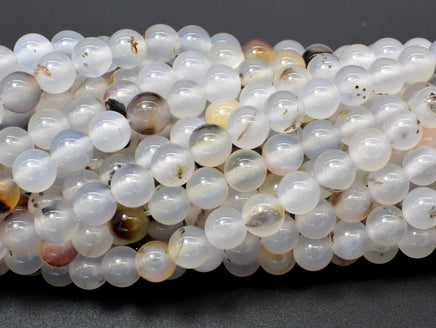 Agate Beads, 6mm (6.3mm) Round Beads, 14.5 Inch-RainbowBeads
