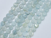 Aquamarine 8.5-9.5mm Coin Beads-RainbowBeads