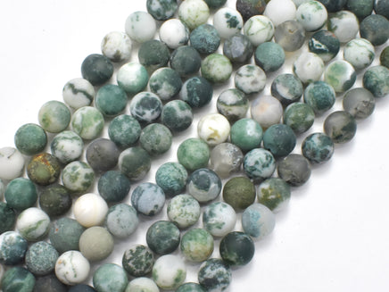 Matte Tree Agate Beads, 8mm Round Beads-RainbowBeads