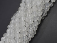 White Moonstone Beads, 8mm (8.3mm) Round-RainbowBeads