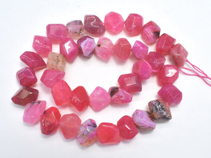 Agate Beads-Pink, 11x14mm Faceted Nugget Beads-RainbowBeads