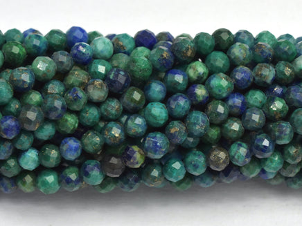 Azurite Malachite 3mm Micro Faceted Round-RainbowBeads