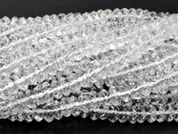 Clear Quartz Beads, Approx 3x8mm Faceted Rondelle Beads-RainbowBeads