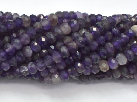 Amethyst Beads, 4x6mm Faceted Rondelle-RainbowBeads