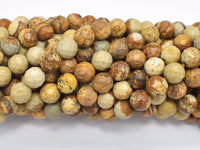 Picture Jasper Beads, 8mm Faceted Round Beads-RainbowBeads