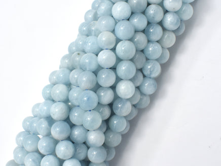 Genuine Aquamarine Beads, 8mm (8.5mm) Round-RainbowBeads