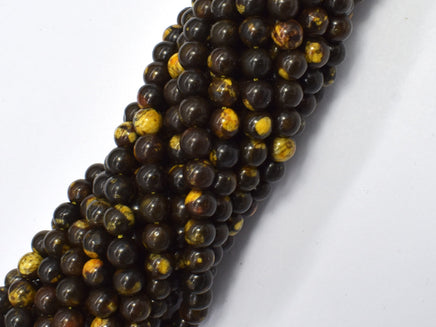 Malaysia Jade - Brown & Yellow 6mm Round-RainbowBeads