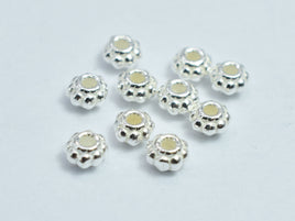 20pcs 925 Sterling Silver Beads, 3mm Rondelle Spacer Beads-RainbowBeads