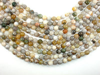 Bamboo Leaf Agate Beads, Faceted Round, 8mm-RainbowBeads