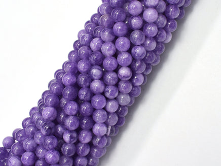 Jade Beads - Purple, 6mm Round-RainbowBeads