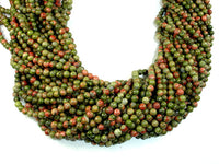 Unakite Beads, Round, 4mm (4.5 mm)-RainbowBeads