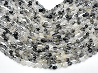 Black Rutilated Quartz Beads, Approx 6x8mm Nugget Beads-RainbowBeads