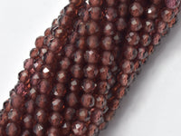 Garnet Beads, 3.4mm Micro Faceted Round-RainbowBeads
