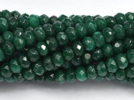 Jade - Green 3x4mm Faceted Rondelle, 14 Inch-RainbowBeads