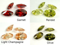 CZ beads, Faceted Oval Beads-RainbowBeads