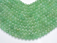Green Aventurine Beads, 8mm Faceted Round Beads-RainbowBeads