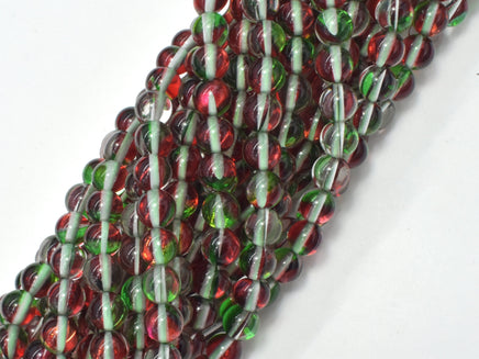 Mystic Aura Quartz-Red, Green, 6mm, Round-RainbowBeads