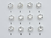 1pc 925 Sterling Silver Astrology Sign Beads, 7.8mm, Hexagon Beads, Zodiac Sign Beads, Big Hole 2.8mm-RainbowBeads
